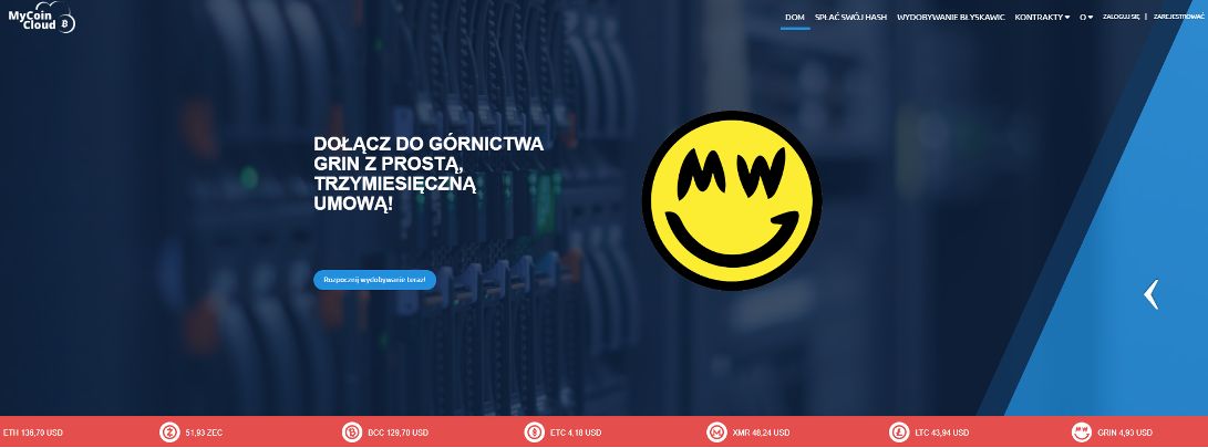 kopalnia MycoinCloud gdzie kopać kryptowalutę GRIN